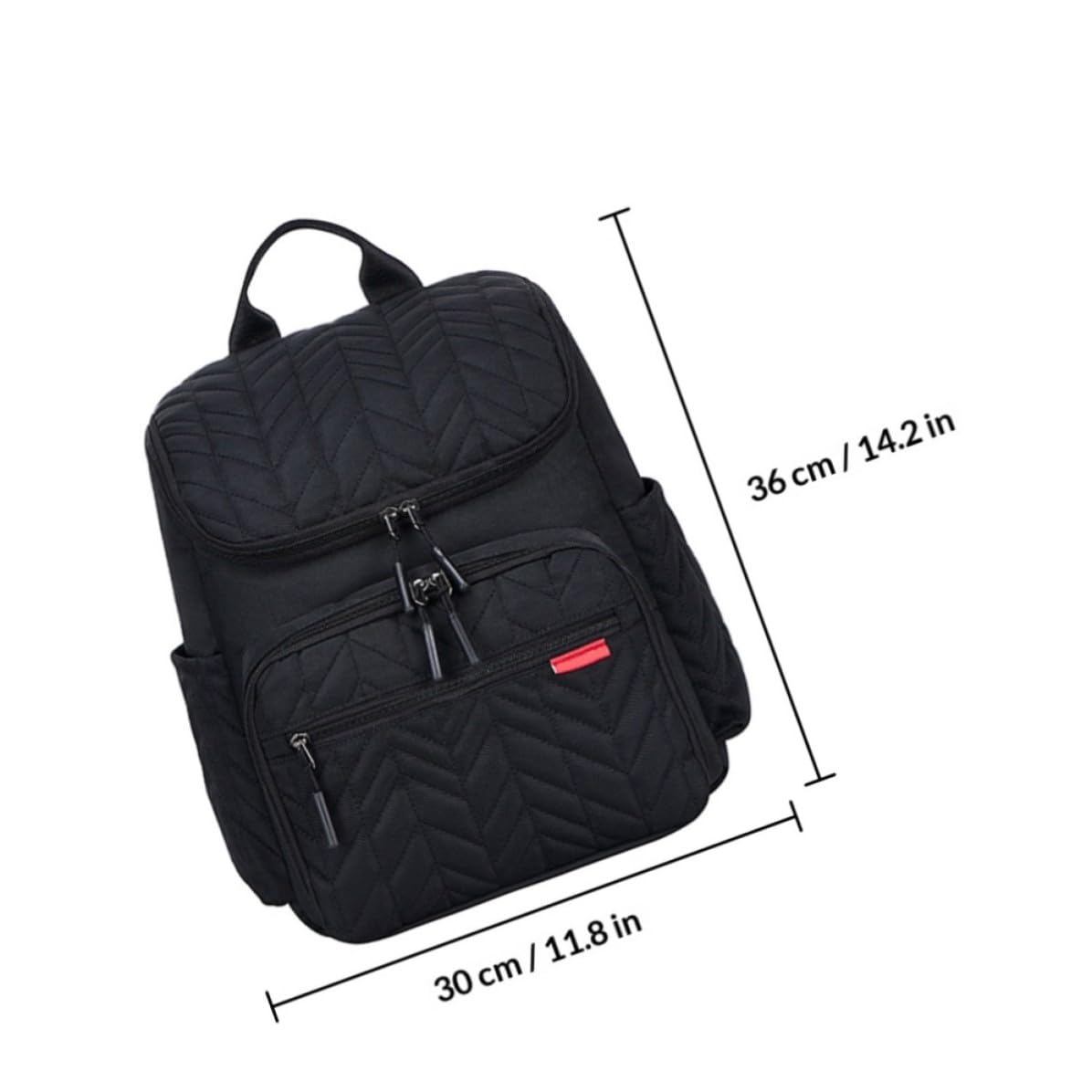 Bolsa para Pañales Negra de Nailon y Poliéster, Mochila de Gran Capacidad
