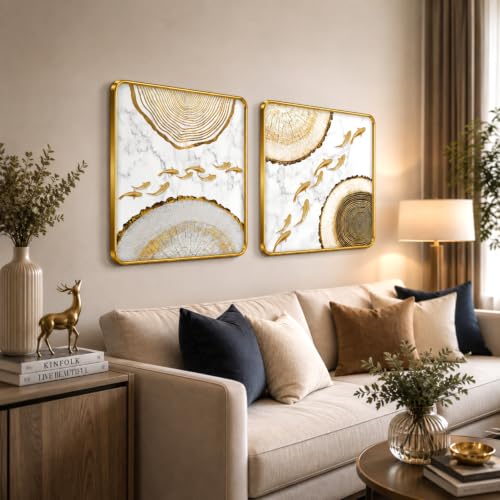 Image of RANDOM Premium Square Wall Painting Set of 2, 38 x 38 cm (Painting set of 2)