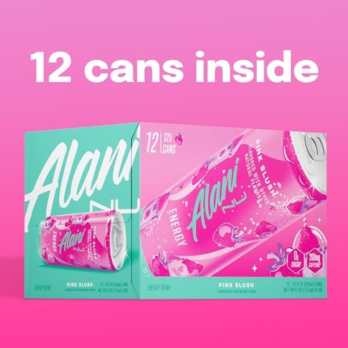Alani Nu PINK SLUSH, Sugar Free, Low Calorie Energy Drinks, 200mg Caffeine, Biotin, B Vitamins, Zero Sugar, 10 Calories, 12 Fl Oz Cans, 12 Pack — view 7