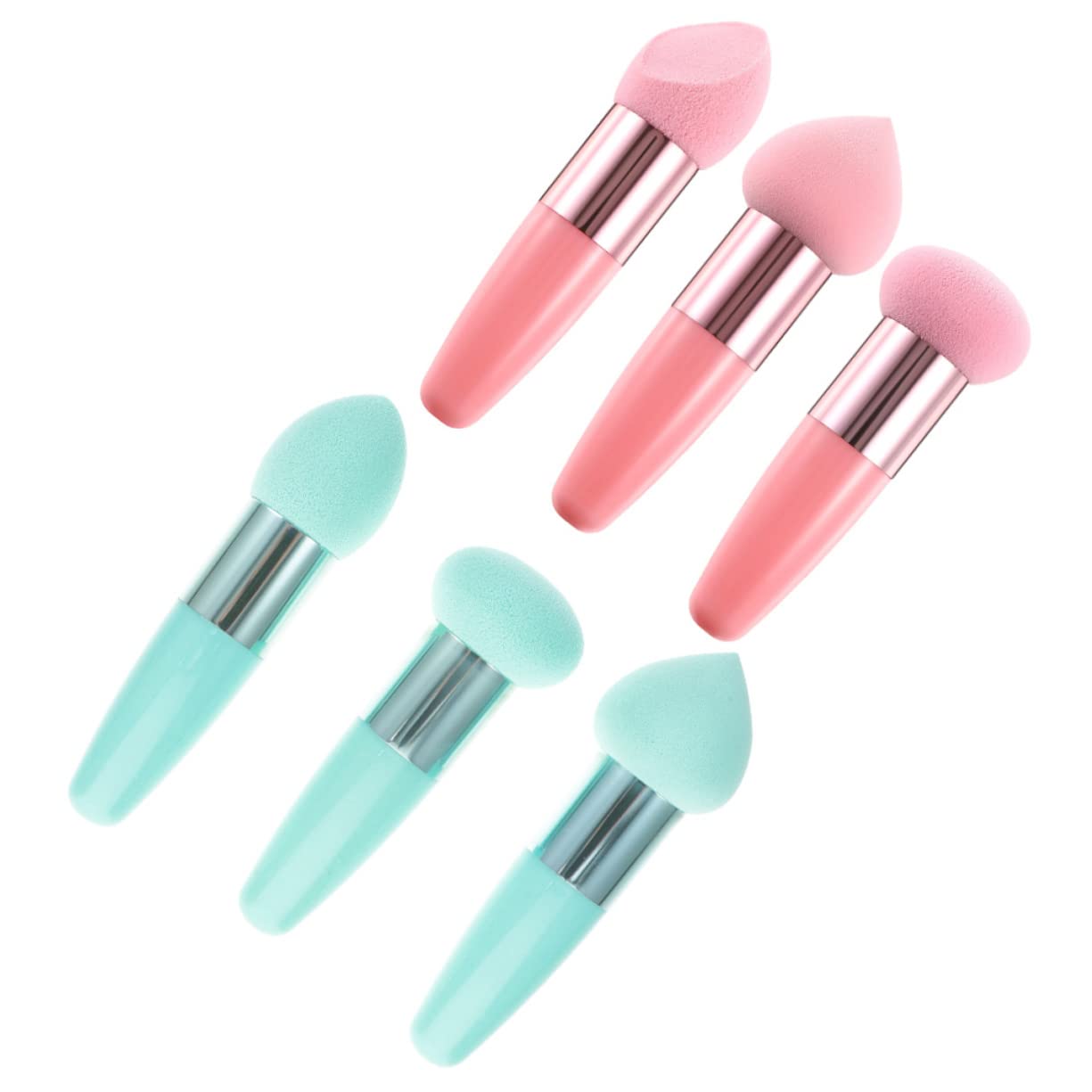 ARTSEWPLY 6Pcs Portable Makeup Sponge Pen Ergonomic Beauty Puff Applicators for Foundation and Concealer Durable Makeup Accessories for Professional