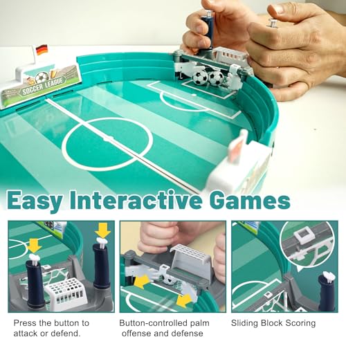 Lonsien Interaktives Tischfußballspiel Kinder mit 6 Fußbälle Mini Tischkicker Fussball Geschenke Jungen Familienfreundliches Tischfußball Spielzeug