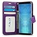 J&D Case Compatible for Galaxy Note 9 Case, RFID Blocking Wallet Case, Slim Fit Heavy Duty Protective Shock Resistant Flip Cover Wallet Case for Samsung Galaxy Note 9 Wallet, Purple