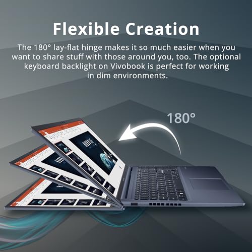 Image of ASUS VivoBook 15 15.6 inch FHD Laptop, Intel i5-1240P, 16GB RAM, 256GB PCIe SSD, Intel Iris Xe Graphics, Backlit Keyboard, Fingerprint Reader, Wi-Fi 6, Win 11, Blue, 32GB Hotface USB Card