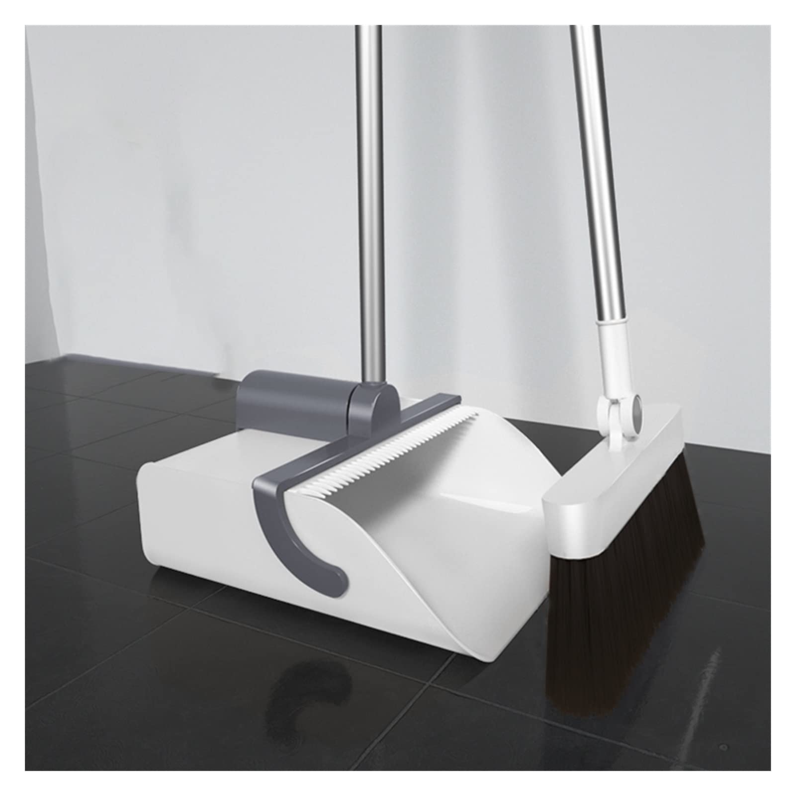 Scopa e Paletta Cucina con pennello Combo Stand Up Broom Dustpan Set Home Pavimento Casa Spazzatura Acciaio Acciaio inossidabile Asta Polvere rimuovere la maniglia lunga da interno Set Scopa e Paletta