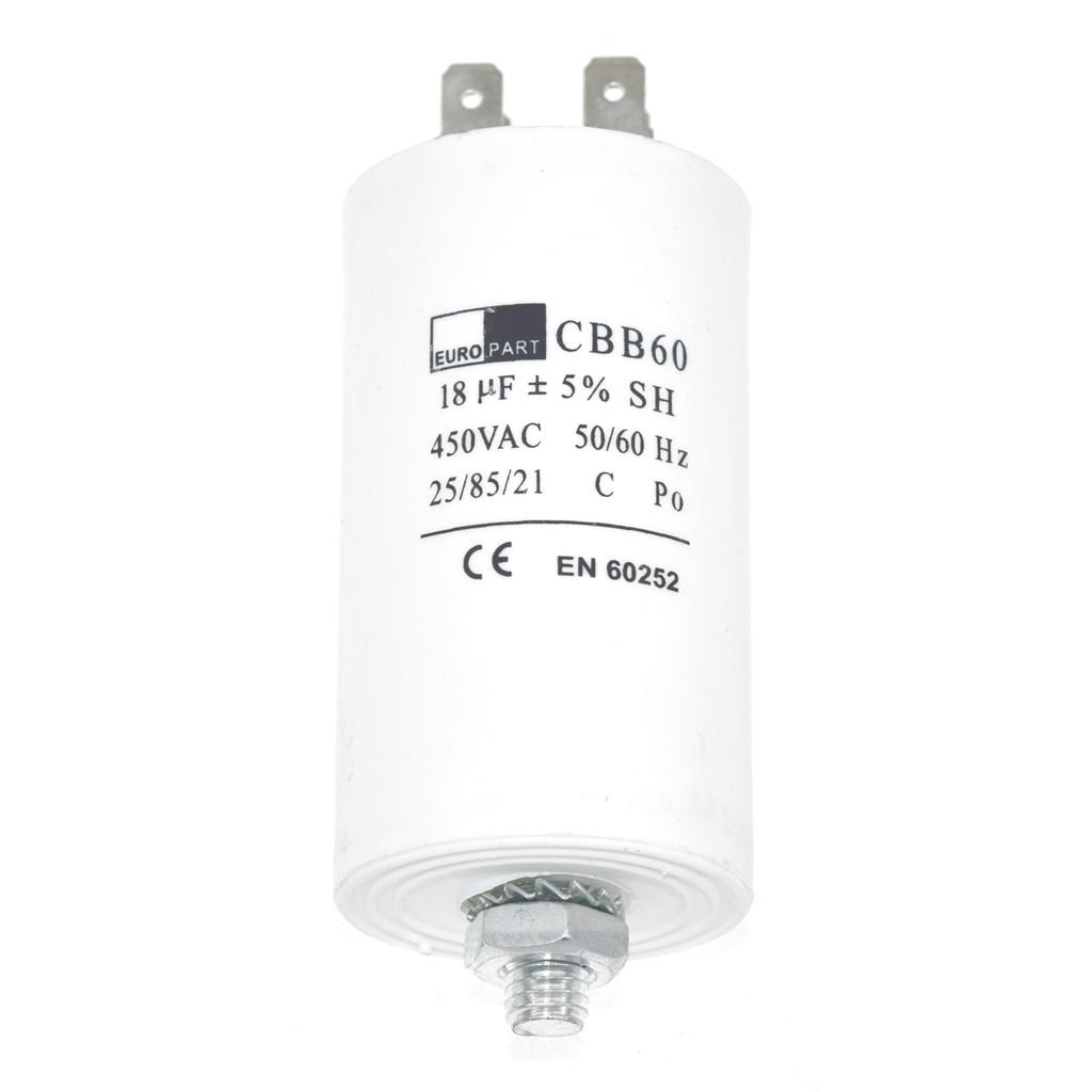 Condensatore Da 18 Uf Mf Microfarad Per Motori Elettrici Con Cavi