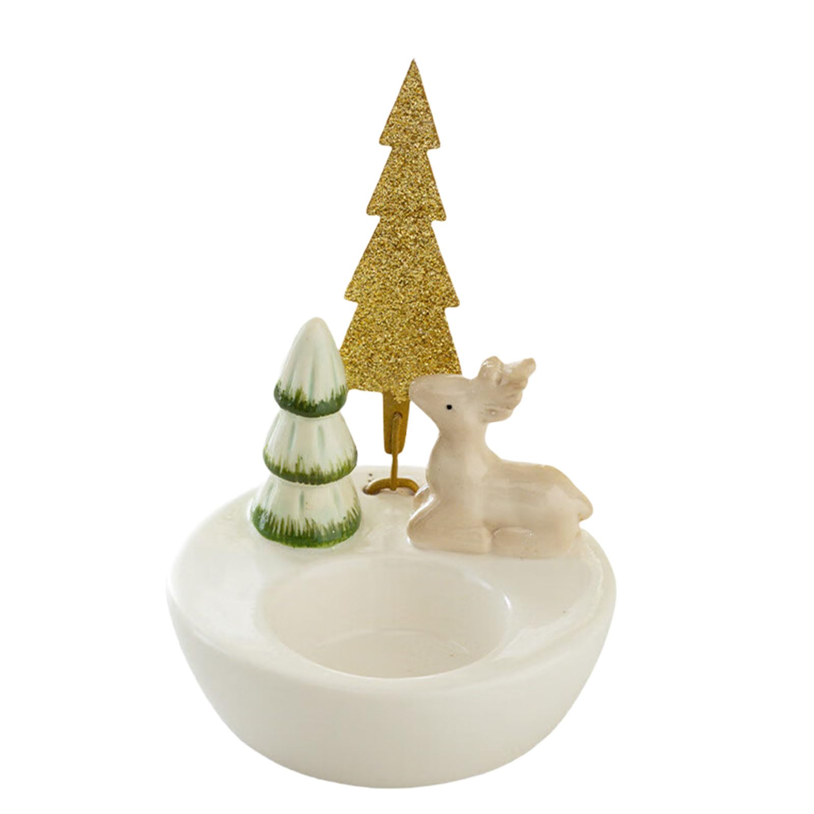 Xjdzineq Christmas Candlestick Holders Ceramic Candleholders Decorative Stands for Xmases Party, Home Decorations Christmas Tealight Holders