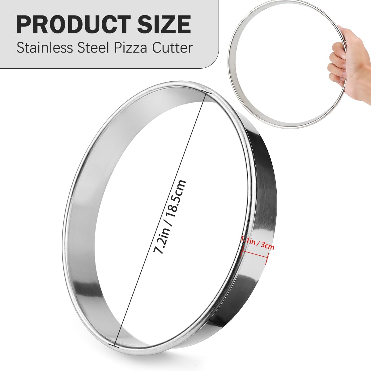 Emporte-pièces ronds de 28 cm en acier inoxydable pour muffins, mousses, gâteaux, pâtisseries, doughnuts