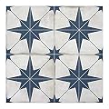 The Tiles Plaza Encaustic Peel and Stick Backsplash, Blue Star Patterned Vintage Stick on Tiles, Stone Composite Self-Adhesive Wall Tile Sticker for Kitchen Bathroom Fireplace Stairs, 10 Sheets
