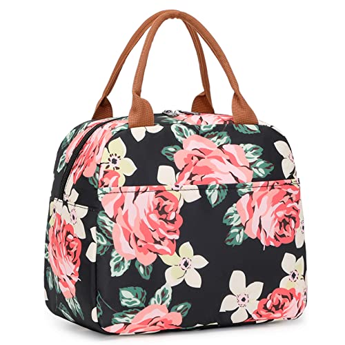 Pawsky Lunch Bag For Women Insulated Lunch Box Leakproof Lunch Tote Bag Reusable Cooler Bag For Picnic/Hiking/Boating/Beach/Fishing/Work/Office/Travel, Floral #TOP13