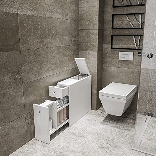 Mueble de baño blanco de melamina h.60 para lavabo compacto 2