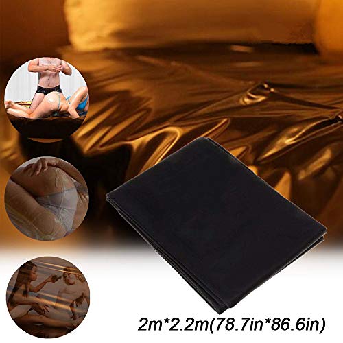 AMZ-Mall Sábanas de Vinilo de PVC para Adultos Juego Sexy Sábanas de Cama Queen King - Impermeable Hipoalergénico