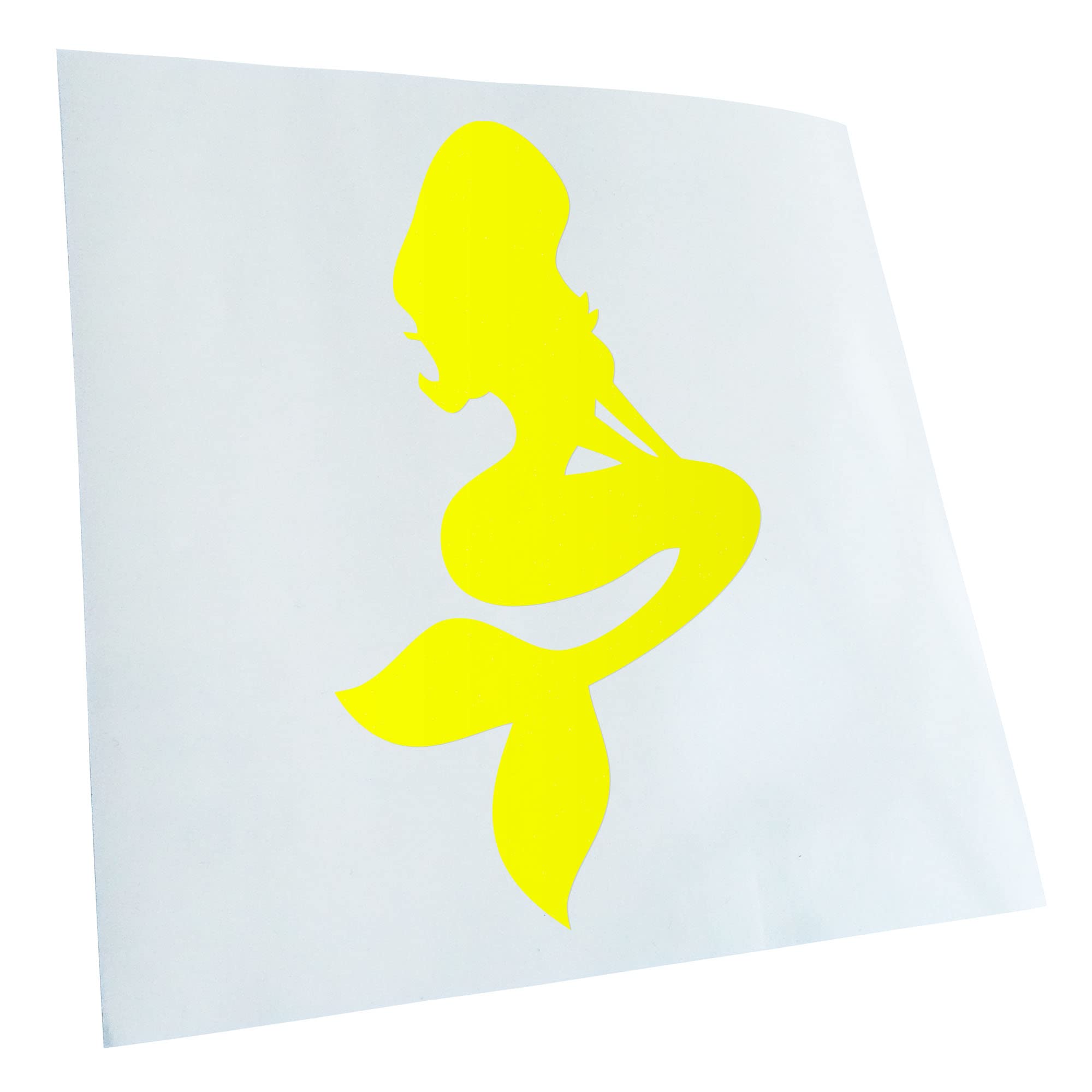 Kiwistar - Car Sticker - Neon Yellow - 17.5 x 10 cm Mermaid 2 - Mermaid - Rear Window Car Sticker Weatherproof for Car Truck Moped Truck - Sticker Exterior Self-Adhesive Tuning Accessories for Windows