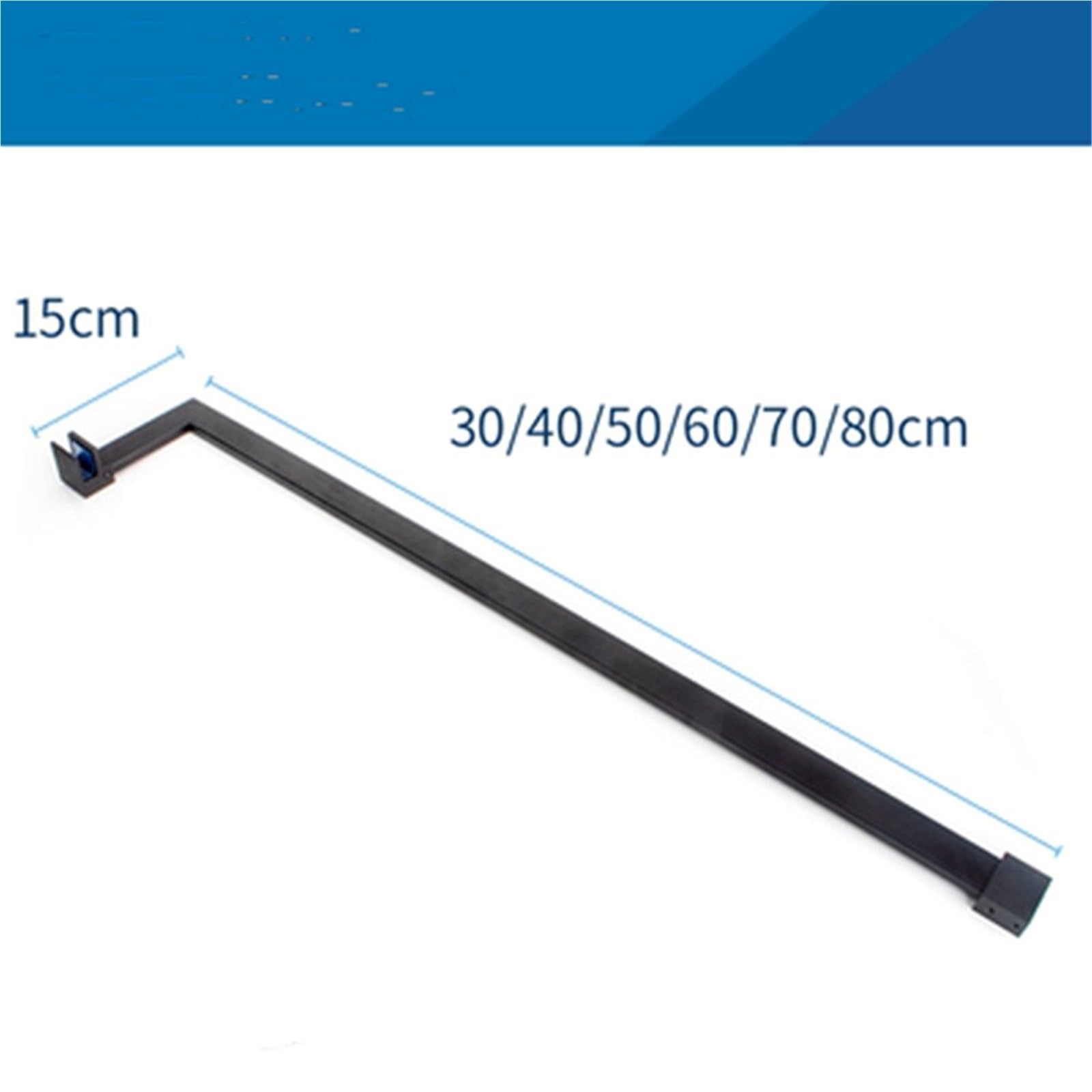 Soporte de Cortina de Ducha, Clip de Varilla Fija de Acero Inoxidable for Puerta de Cristal de Ducha 14-21cm x 50-68cm(Width 14cm Length 50cm)