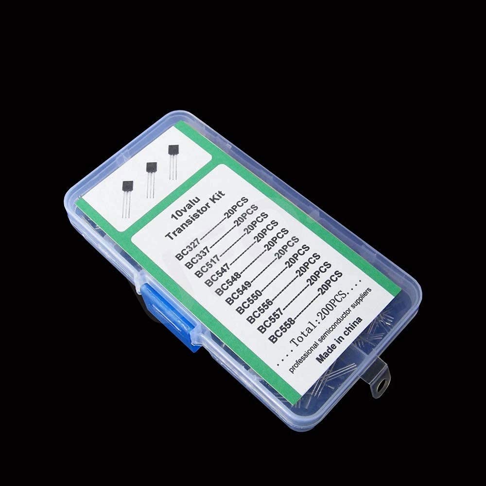 200 Stücke 10 Werte NPN PNP Transistor, Leistungstransistor DIY Sortiment Kit BC327 BC337 BC517 BC547 BC548 BC549 BC550 BC556 BC557 BC558 mit transparentem Box 200 Stücke 10 Werte NPN PNP Transistor, Leistungstransistor DIY Sortiment Kit BC327 BC337 BC517 BC547 BC548 BC549 BC550 BC556 BC557 BC558 mit transparentem Box