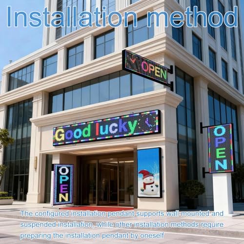 Image of P10(77 inch*20 inch) Outdoor Open Programmable Scrolling Led Sign Custom Wifi Led Signs For Wall Digital Signage Message Board Business Signs Board For Outside Advertising Sign Screen Panel