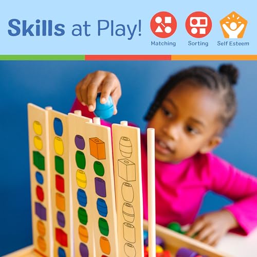 Image of Melissa & Doug Bead Sequencing Set with 46 Wooden Beads and 5 Double-Sided Pattern Boards (Pack of 6)