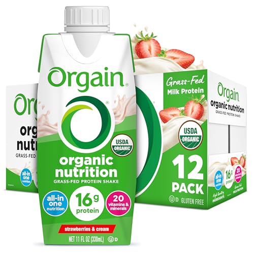 Orgain Organic Nutritional Protein Shake, Strawberries & Cream - ...