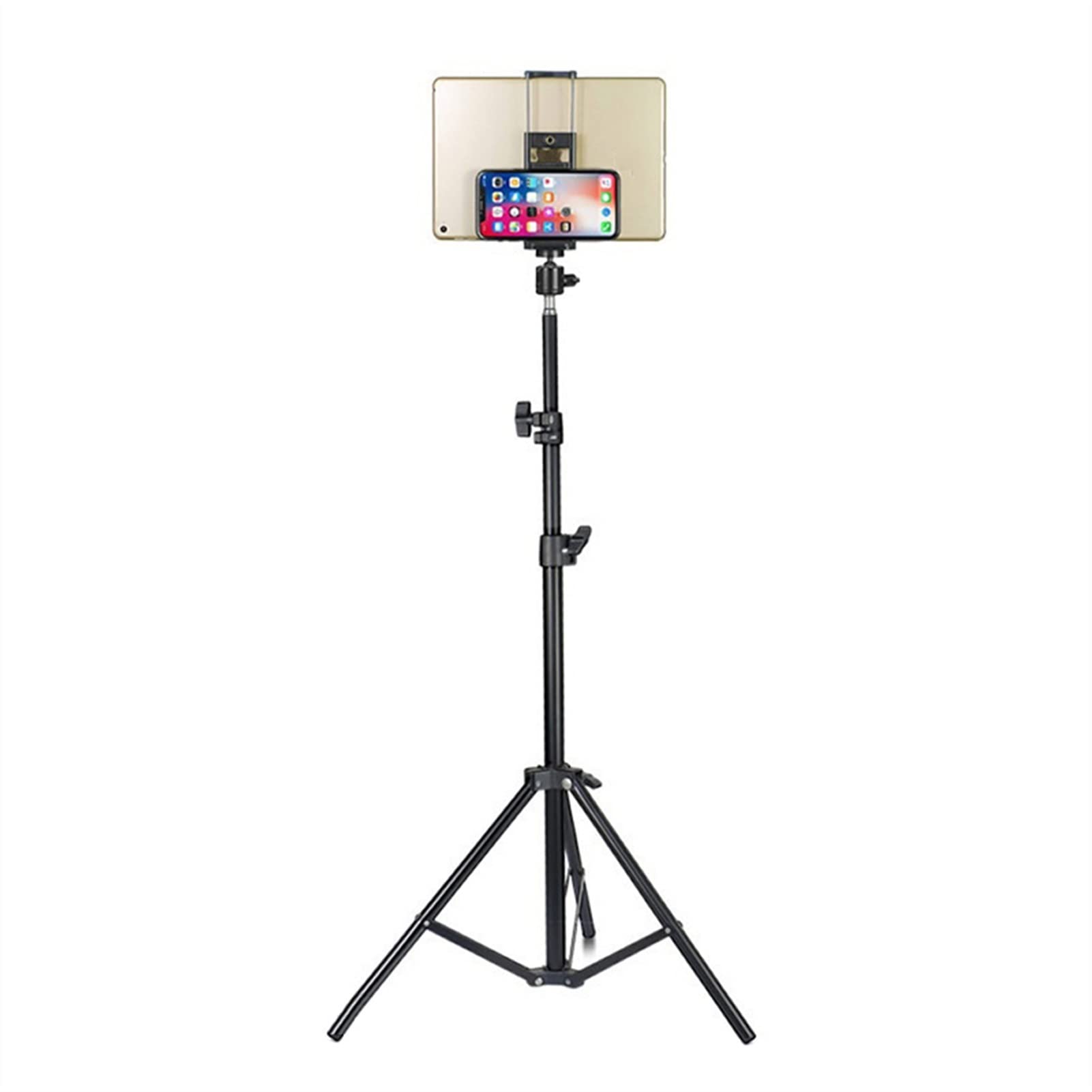 Support Tablette Support de trépied de tablette, support de plancher de sol réglable en hauteur avec support de trépied rotatif à 360 ° for smartphones de tablette de 4-11 pouces, noir Accessoires pou