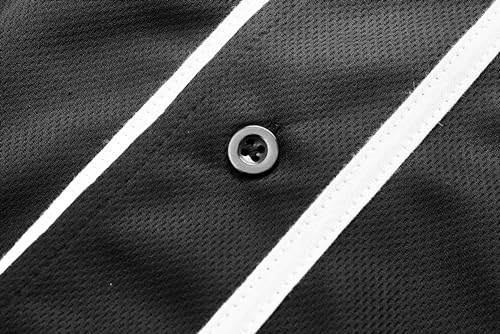 Camisa feminina de beisebol com botões em branco softball, manga curta, hip hop, hipster, ativa, 0,