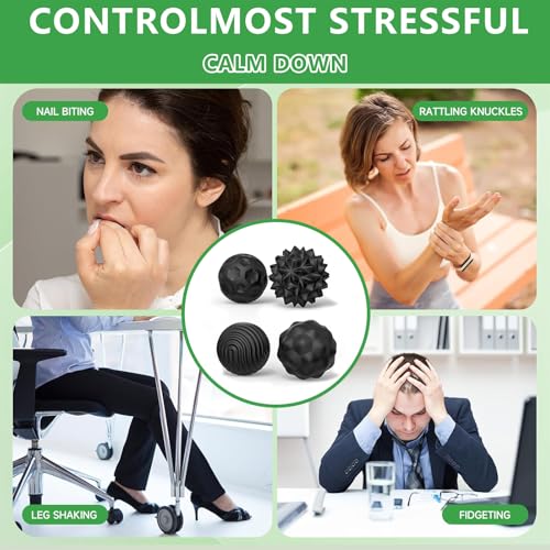 Jastown 4 Stück Magnetische Fidget Kugeln, Anti-Stress Sensorik Spielzeug aus Silikon, Magnetische Kugeln für Erwachsene & Kinder, Stressabbau & Entspannung, Motorikspielzeug für Zuhause & Büro
