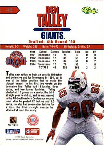 Amazon.com: 1995 Classic NFL Rookies #46 Ben Talley NFL