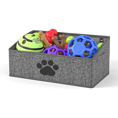 Mindspace Dog Toy Box Organizer - Dog Toy Bin for Dog Toy Storage, Dog Toy Basket for Pet Storage - Dog Treat Basket, Dog Toy Chest - Open Storage Box, Fabric Storage Bin | Oxford Collection (Paw) Cover