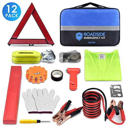 PACETAP Car Roadside Emergency Kit, Essential Auto Safety Road Side Assistance Tool Kit