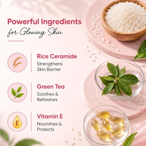 Image of Globus Naturals Glass Skin Glow Rice Ceramide Peel Off Mask 100gm | Korean Glow Face Mask | Hydrating, Brightening & Deep Cleansing | Green Tea & Vitamin E | For Smooth, Radiant & Dewy Skin 100gm