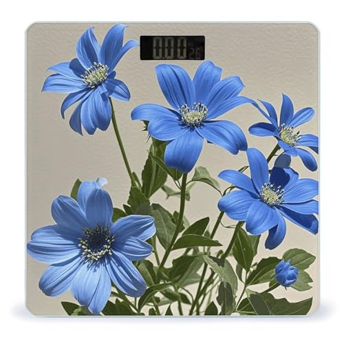 Báscula Digital de Baño con Vidrio Templado Azul Cian miniatura 1