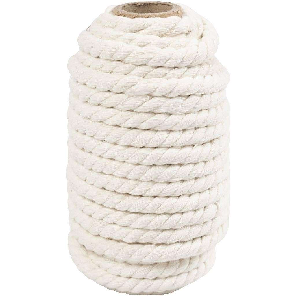 Cuerda para macramé de 12 m para tejer colgadores de plantas en blanco roto