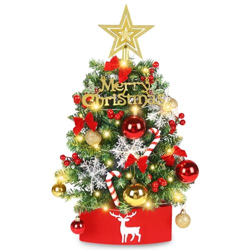 DTYDECLE 24'/60cm Mini Weihnachtsbaum，Kleiner Künstlicher...