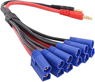 OliYin 1pc 6X EC5 Connector to 4mm Banana Plug Parallel Adapter Battery Charging Cable 27cm