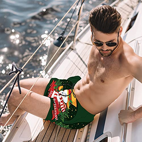 Short de bain pour homme doublure maille vert confort plage piscine L