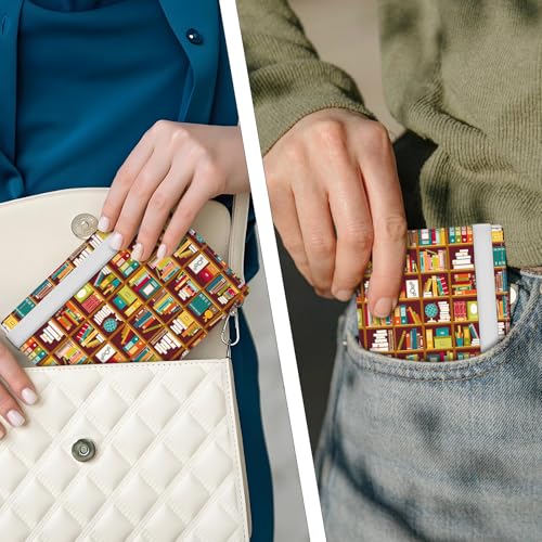 Passport Holder Cover Wallet Case for Travel Essentials, Leather Slim Cute RFID Travel Passport Card Case for Women and Men Cute Bookshelf3