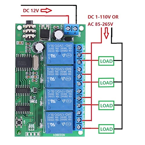 Dekoder DTMF 4-kanałowy, przekaźnik dekodera sygnału DTMF 12 V AD22B04, sterowanie telefoniczne, monitorowanie mocy, pilot do systemów automatyki
