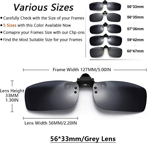 Jessiedanton Polarized Clip-On Flip Up Metal Clip Rimless Sunglasses, Lightweight, S Size, Black Lens #TOP2