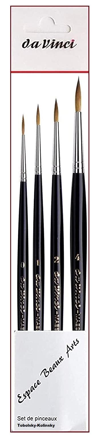 Da Vinci Maestro Serie 10 Tobolsky-Kolinsky Set di 4 spazzole per capelli di martora Misura 0 .1 .2 .4