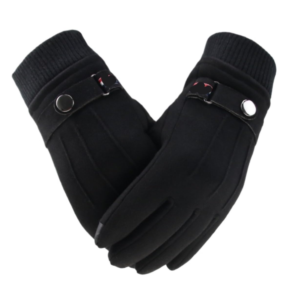 Handschuhe Winter Winter Dicke Warme Split-Finger-Handschuhe Outdoor Ski-Touchscreen-Handschuhe Thermo(Black)