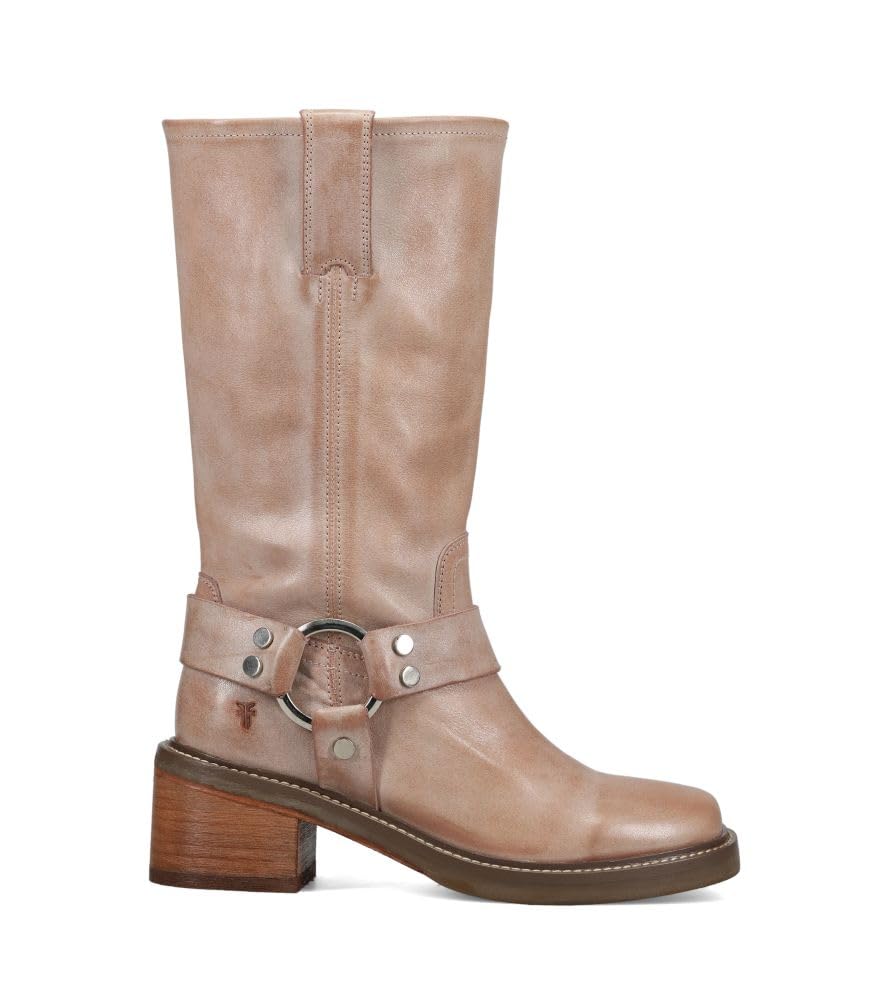 Frye Kate Harness 11 Leather Boots for Women - Mid Calf Boots with Signature Harness Detail Leather Lining