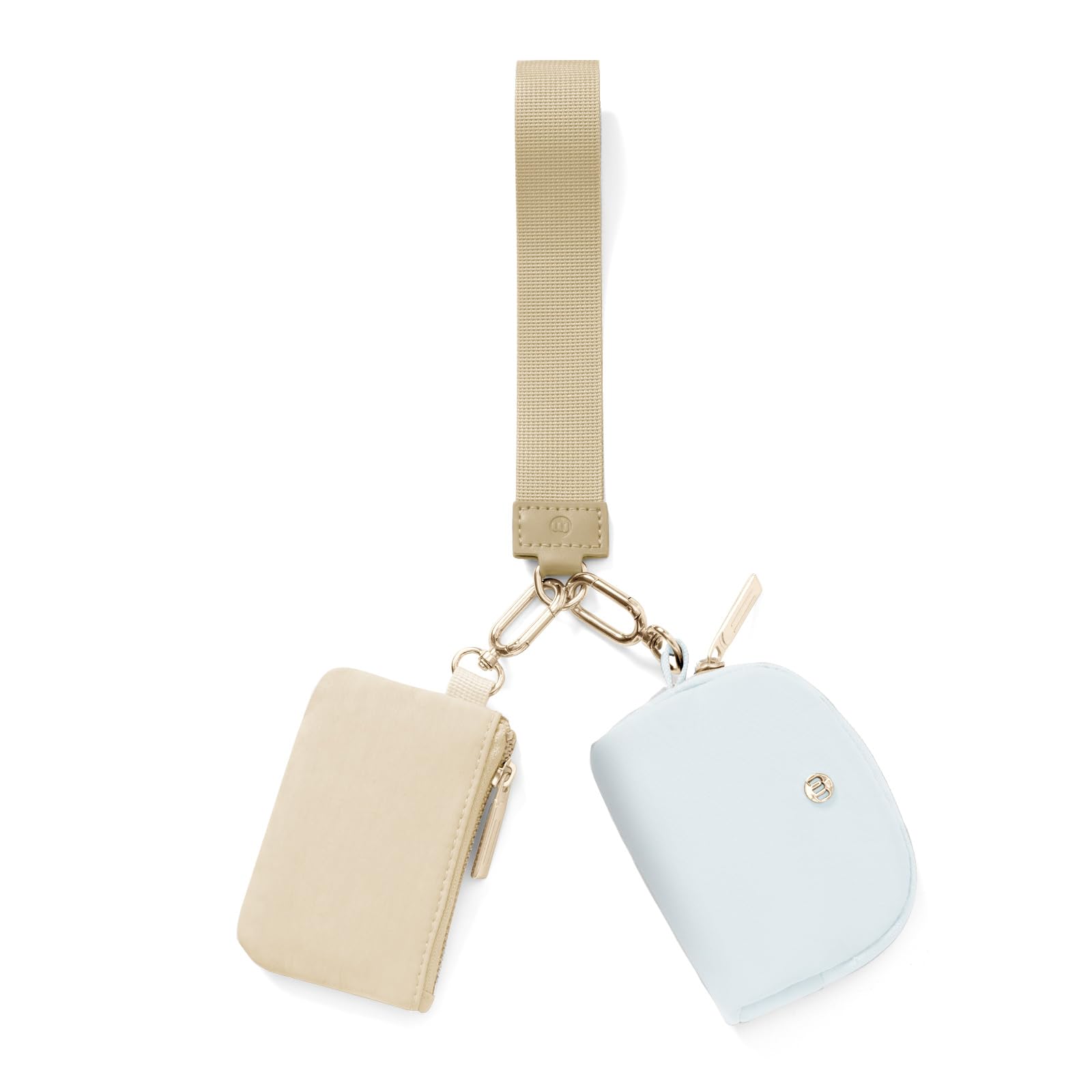 Keychain Wallet Mini Zip Around Wristlet Wallets for Women Detachable Dual Pouch Wristlet Portable Coin Purse Small Wallets