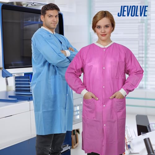 Image of Dental Disposable Lab Coats | Durable SMS 45g Soft Knit Cuffs & Collar With 3 Pockets