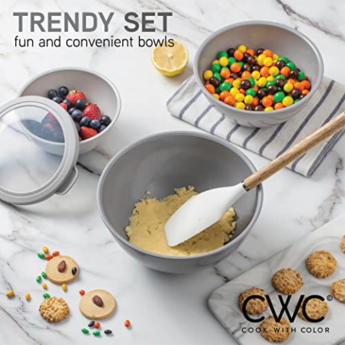 Cook With Color Mixing Bowls Set With Tpr Lids - 12 Piece Plastic Nesting Bowls Set Includes 6 Prep Bowls And 6 Lids, Microwave Safe thumb #5
