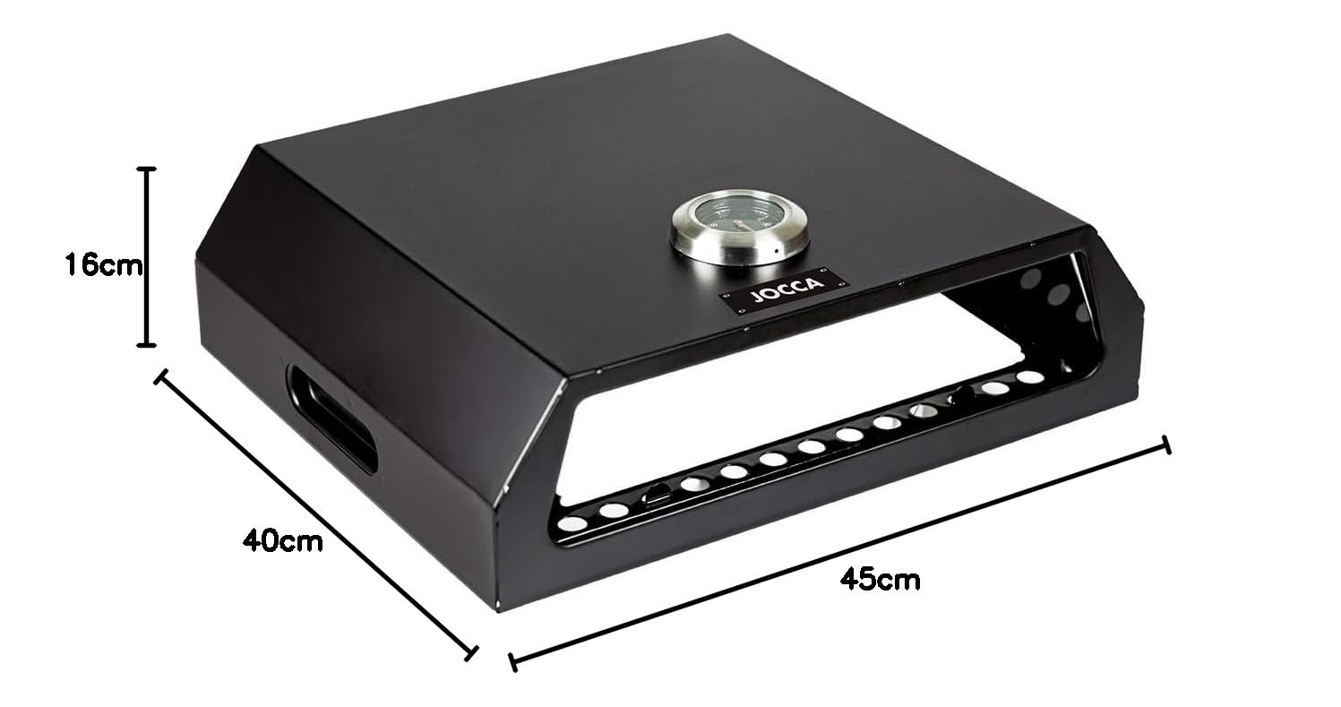 Jocca - Horno para Pizza Accesorio Barbacoa de Acero Inoxidable con Termometro y Piedra, Compatible con Barbacoas Carbon y Gas, Modelo 2373