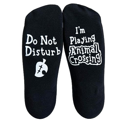 Poshzone Chaussettes Animal Crossing - Chaussettes drôles pour hommes, femmes et famille. Cadeaux fantaisie pour papa, fête des pères
