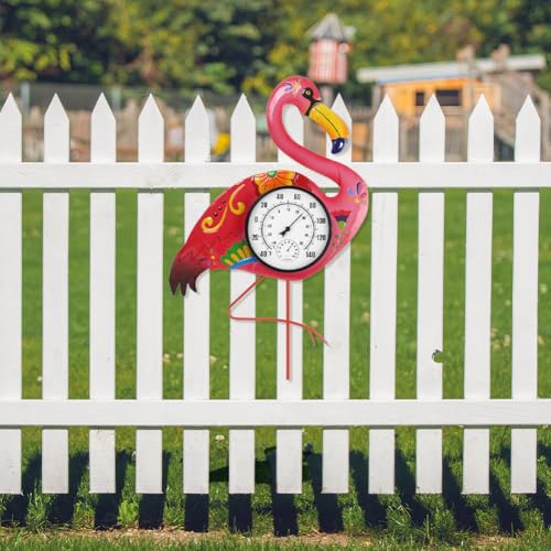 Thermomètre d'intérieur et d'extérieur Flamingo grand format mécanique avec humidité
