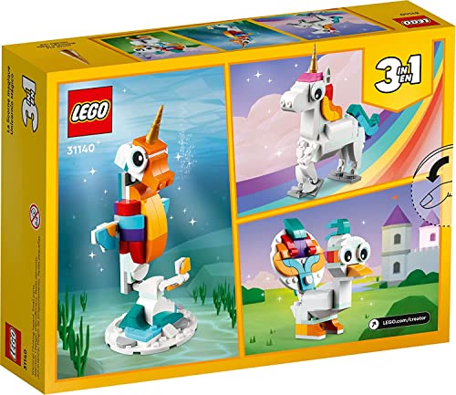 Magical Unicorn Toy That Transforms, Rainbow Animal Figures, Buildable 3-in-1 Set for Grandchildren, Girls and Boys