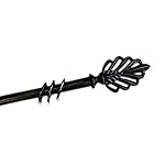 Kippen 1304XN - Extendable Curtain Pole 120-200 cm "Leaf", Antique Black