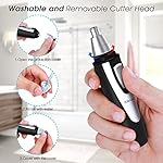 Ear and Nose Hair Trimmer Clipper - 2024 Professional Painless Eyebrow & Facial Hair Trimmer for Men Women, Battery-Operated Trimmer with IPX7 Waterproof, Dual Edge Blades for Easy Cleansing Black - Image 5