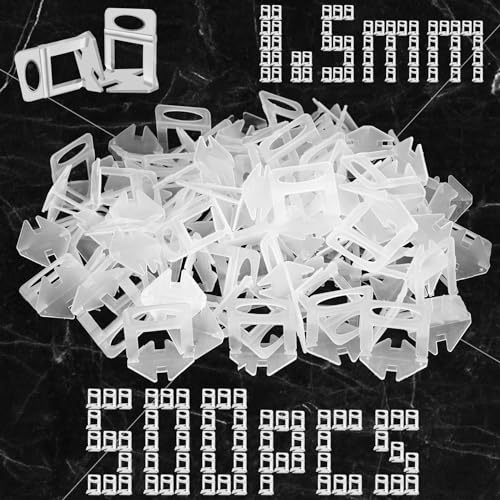 Tile Leveling System Clips 1/16 Inch (1.5mm) 500Pcs Tile Spacers Leveling Clips Tile Leveler Tools for Professional Floor Wall Ceramic Tile Stone Installation