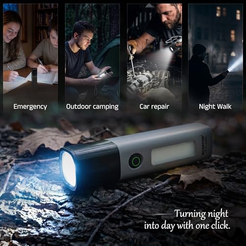 Image of IBELL Castor EL5403SL Rechargeable Torch, Emergency Light, | 4 Light Modes, Type-C Charging, Zoom Function, Bright LED Illumination | Portable Indoor & Outdoor Mini Flashlight (Grey)